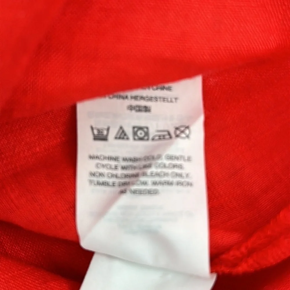 J. Crew Red Embroidered Linen Top Size 6